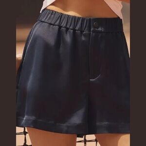 NWT Varley Shorts  Sarka High-Rise Sateen Shorts | Navy | S